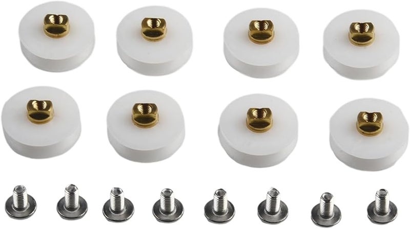 8 حزمة من بكرات باب الحمام قطر 22.5 مم عجلات نايلون نحاسية محملة بالكرات - Image 1